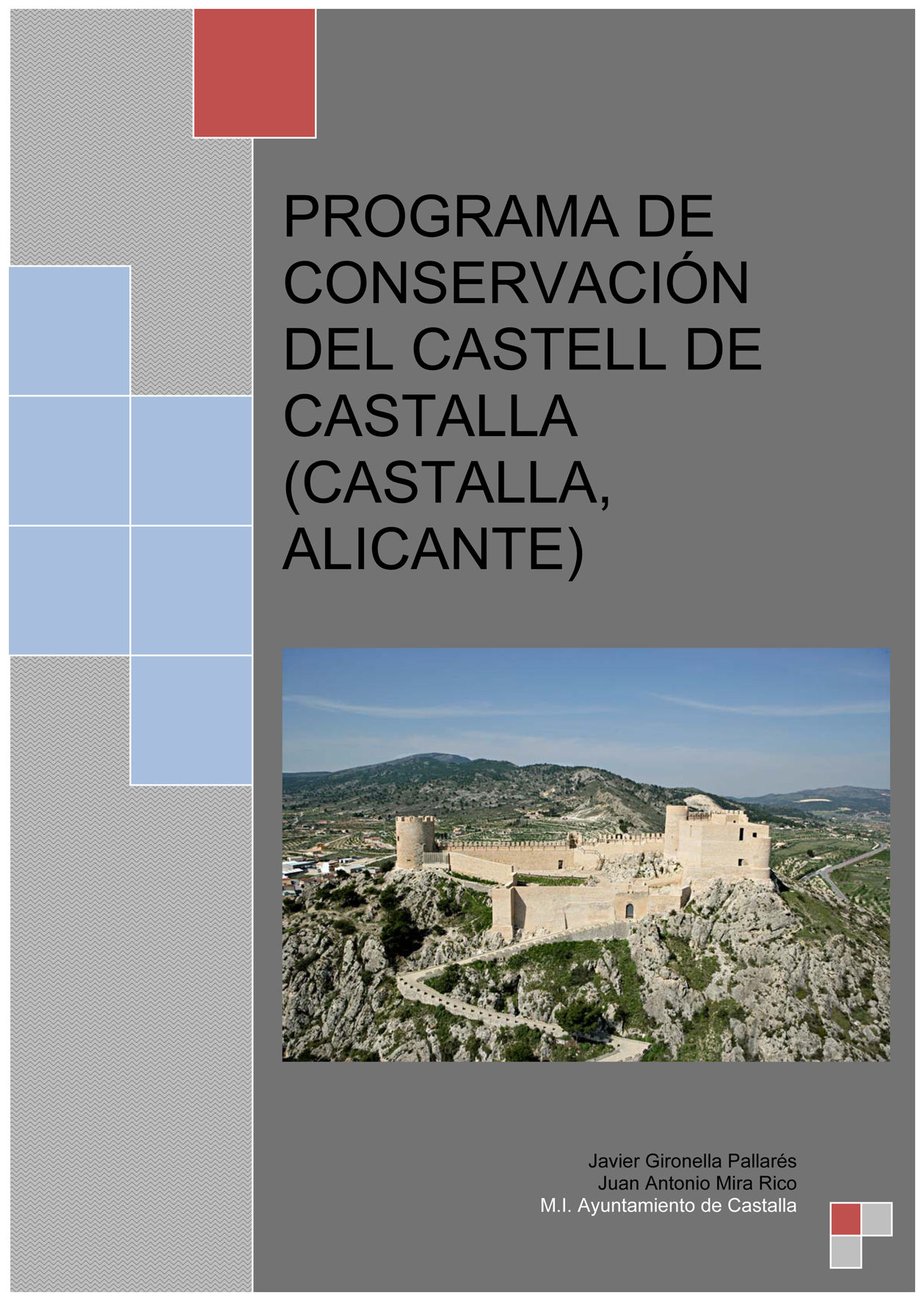 Portada del Programa de Conservació del Castell de Castalla (2009-2010)